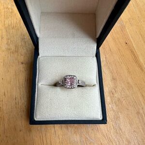Elegant Pink & White Sapphire Women's Ring